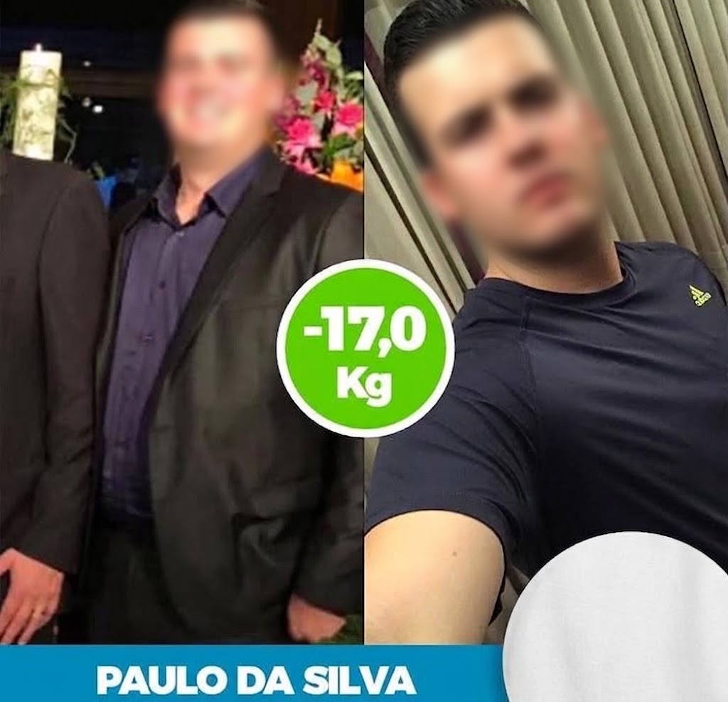 Paulo da Silva — antes e depois, −17,0 kg no protocolo