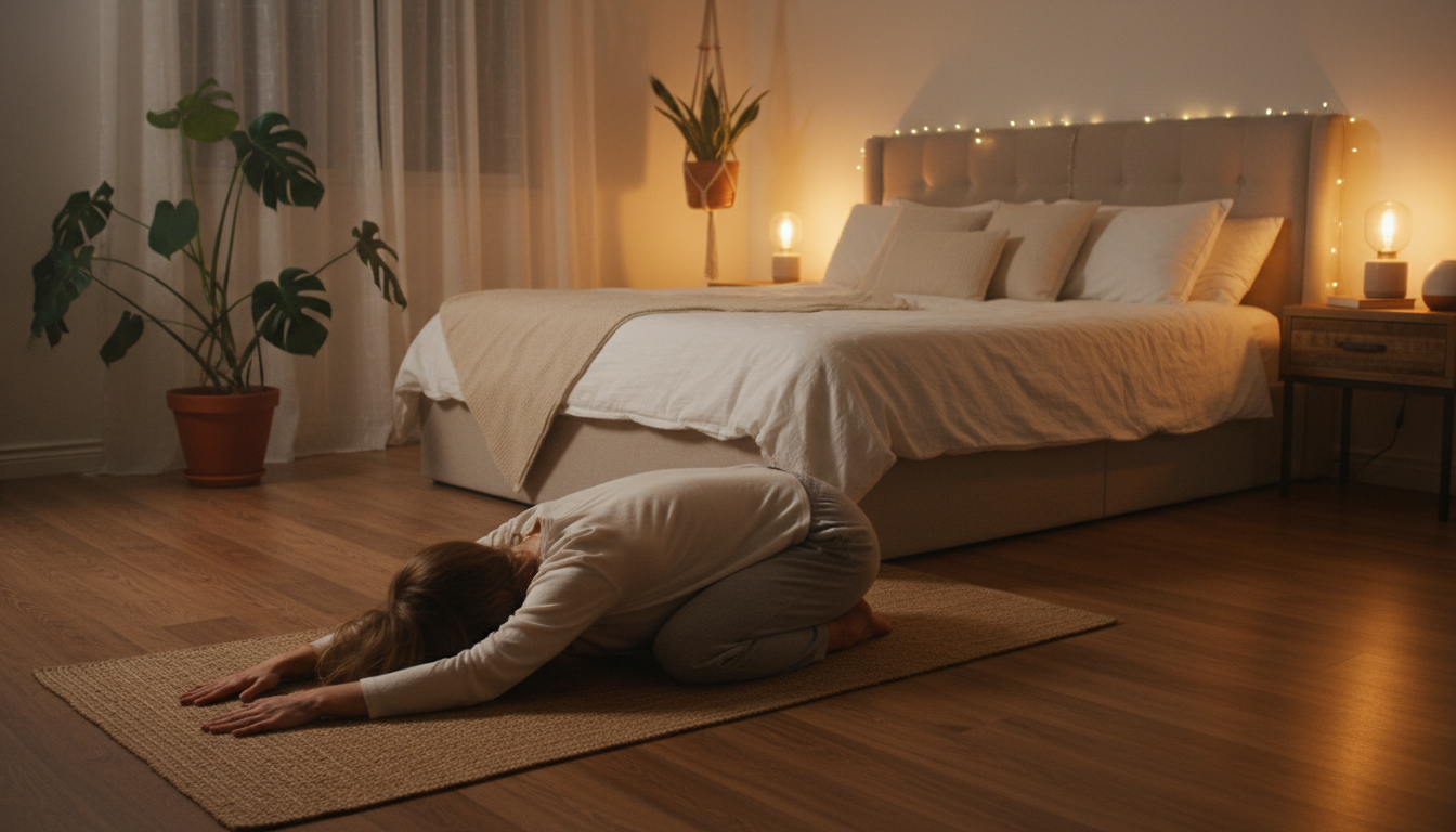 Alongamentos noturnos para relaxamento